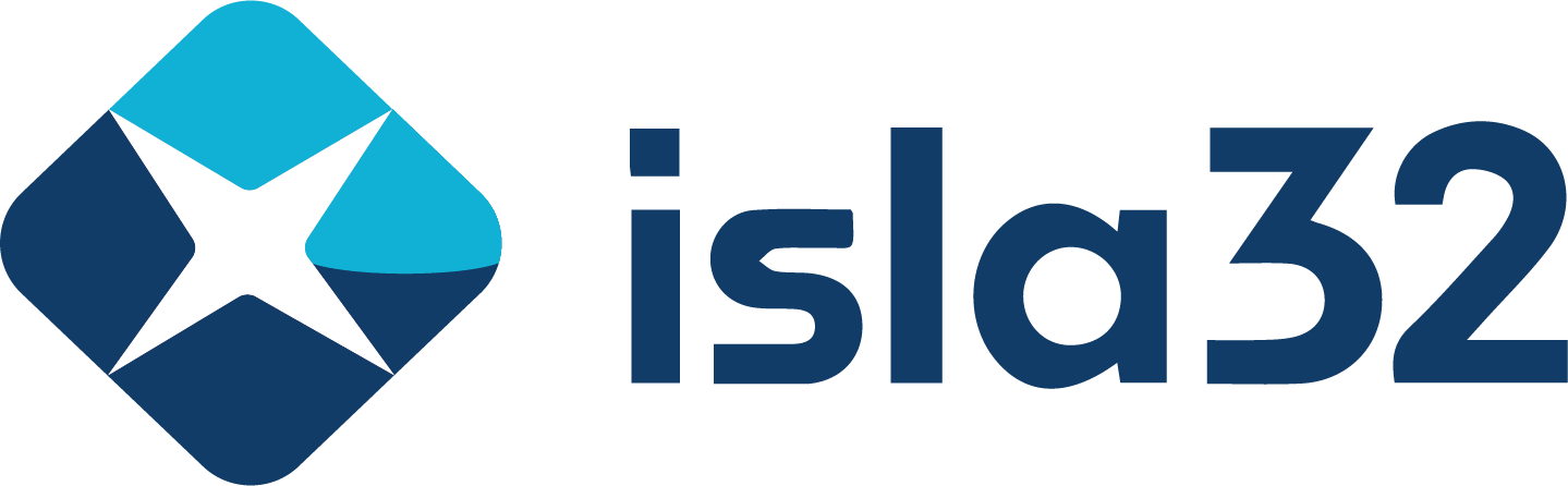 Logo de Isla32, plataforma de reservas vacacionales y productos locales en Canarias